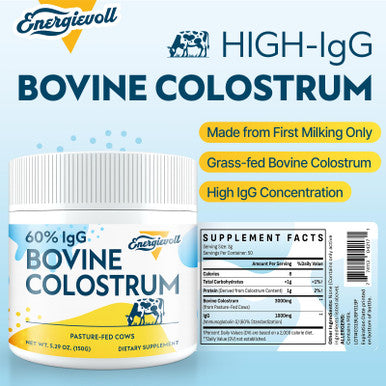 Energievoll Bovine Colostrum Supplement Powder 50 Servings 3000 Mg