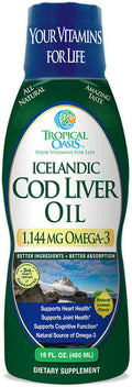 Icelandic Cod Liver Oil | Maximum Strength 1144mg of Liquid Omega 3 Fish Oil | Wild-Caught Natural Omega-3 Fish Oil for Heart, Brain & Joint Health | Lemon Flavor, Non GMO, 3rd Party Tested | 90 Serv