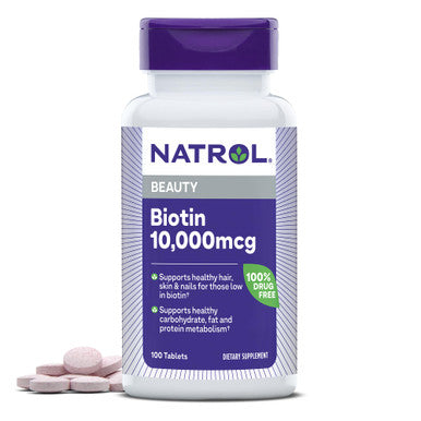 Natrol Biotin,Maximum Strength 10,000 mcg 100 Tablets
