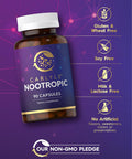 Carlyle Nootropic Supplement | 90 Capsules | with B12 Guarana & More | Non-GMO & Gluten