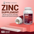 Dr. Berg Zinc 30Mg Enhanced With Magnesium Vitamin D3 Selenium and Copper Zinc Supplements For Men and Women Chelated Zinc For Immune Skin Hair and Nails Support 60 Capsules