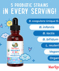 MaryRuth Organics Kids Probiotic Liquid Drops | USDA Organic Probiotics for Digestive Health | Ages 4+ Gut Health & Immune Support Supplement | Overall Health | Vegan | Non-GMO | 1 Fl Oz