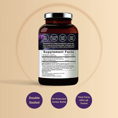 2 Pack Milk Thistle Extract 601 Made with Organic Milk Thistle Powder and Artichoke Extract 9000mg Herbal Equivalent 200 Capsules 2 in 1 Formula Active Natural Silymarin for Liver Health