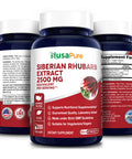 Siberian Rhubarb 10:1 Extract 2500mg - 200 Veggie Capsules (Vegetarian, Non-GMO & Gluten-Free)