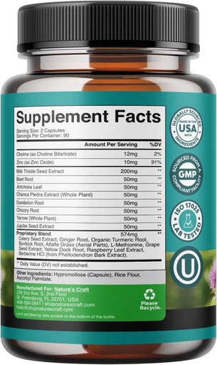 Natures Craft Bundle of Liver Cleanse and Detox & Repair Formula - Herbal Liver Support Supplement and Kidney Support Cranberry Supplement for Women and Men for Kidney and Bladder Health