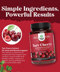 Natures Craft Extra Strength Tart Cherry Capsules - Tart Cherry Extract Capsules 7500mg Non-GMO Tart Cherry Fruit Equivalent per Serving - Advanced Uric Acid Cleanse and Joint Support Supplement - 240 Capsules