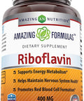 Amazing Nutrition Formulas Riboflavin 400 mg Capsules | Vitamin B2 Supplement | Non-GMO | Gluten | Made in USA (120 Count | 3 Pack)