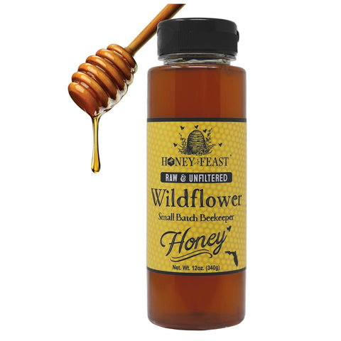 HONEY FEAST New Zealand Manuka Infused Honey with Propolis 12oz - Raw Manuka Honey, Patent Pending Formula, MGO182 Rating, Manuka Honey New Zealand