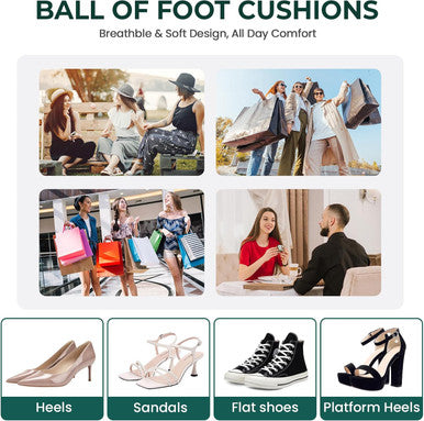 Welnove Leather Metatarsal Pads Women - Welnove Ball Of Foot Cushions For Women Men Comfort Anti Slip Forefoot Pads Inserts For High Heels Sandals Flats Pumps And Mules All Day Pain Relief 4 Pairs