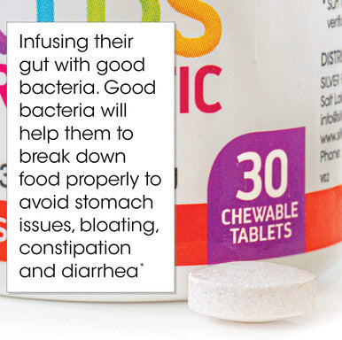 Silver Fern Brand Kids Ultimate Probiotic - 1 Bottle - 30 Chewable Tablets - Sugar & Gluten Free - Children'S Dietary Supplement - Dna & Survivability Verified - Digestive & Immune Support