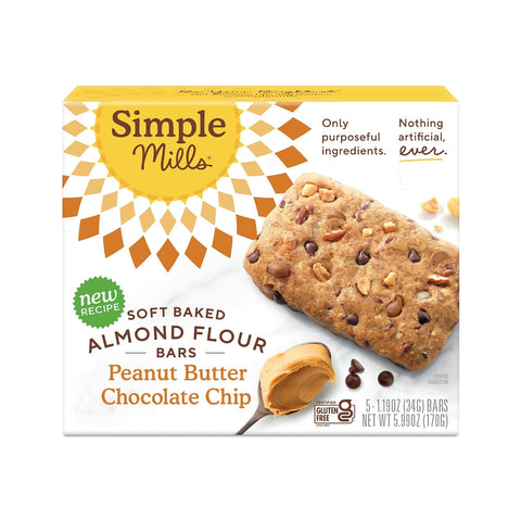 Simple Mills Almond Flour Granola Bars, Chocolate Brownie- Gluten Free, Made with Organic Coconut Oil, Granola Bar Alternative, Healthy Snacks, Paleo Friendly, 6 Ounce (Pack of 1)