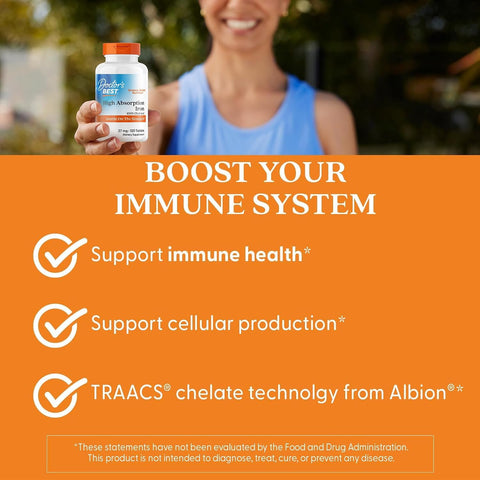 DoctorS Best High Absorption Iron Tablet With Ferrochel Gentle On The Stomach Immune Health Blood Health 27 Mg