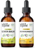 Wild & Organic Lemon Balm Tincture 2 Fl Oz & Ashwagandha Tincture 2 Fl Oz