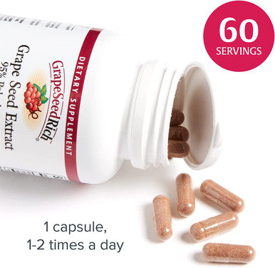 Natural Factors GrapeSeedRich Grape Seed Extract Antioxidant Support 60 Vegetarian Capsules