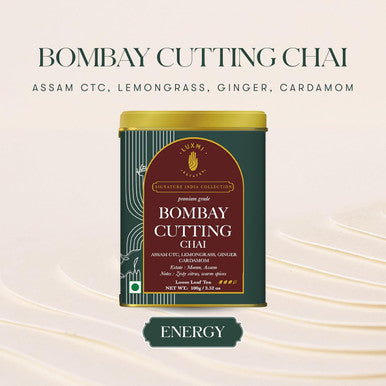 Luxmi Estates Bombay Cutting Chai | 100 gm | Signature India Collection | Assam CTC | Black Tea Collection | Strong Organic Tea | Lemongrass Tea Ginger Cardamom