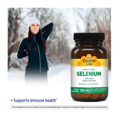 Country Life Selenium Yeast Free Supports Immune 100Mcg 180 Tablets