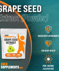 BulkSupplements Grape Seed Extract Powder - Herbal Supplements, Antioxidants Supplement - 200mg of Grapeseed Extract Powder , (100 Grams - 3.5 oz)