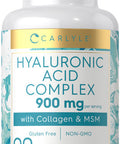 Carlyle Hyaluronic Acid With Collagen 900Mg | 90 Capsules | With Msm | Hydrolyzed Collagen Complex | Non-Gmo, Gluten Free Supplem
