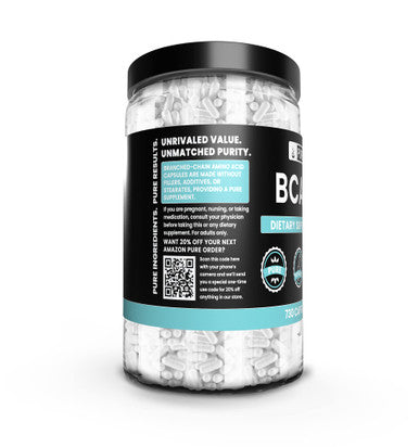 PURE ORIGINAL INGREDIENTS Bcaa (730 Capsules) No Magnesium Or Rice Fillers, Always Pure, Lab Verified