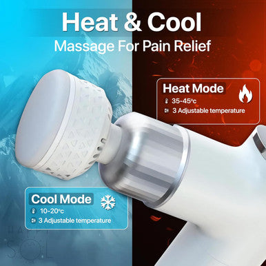 Handheld Massager With Hot & Cold Therapy Adjustable Silicone Heads For Targeted Relief, Deep Tissue Massage, And Relaxation Portable, Rechargeable, For Muscle Recovery & Stress Relief
