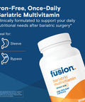 Bariatric Fusion Bariatric Multivitamin Without Iron 1 Per Day Post Surgery Patients Iron Free Vitamin for Gastric Bypass and Sleeve Gastrectomy Easy to Swallow 90 Capsules Three Month Supply