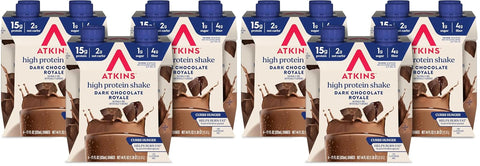 Atkins Milk Chocolate Delight High Protein Shake, 15g Protein, 12 Count | 15g Protein, 3g Fiber, 2g Net Carb, 1g Sugar, Chocolate Flavored, Keto Friendly, Ready to Drink, 12 Count
