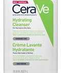 Cerave Hydrating Cleanser For Normal To Dry Skin 1 Litre With Hyaluronic Acid And 3 Essential Ceramides & Am Facial Moisturising Lotion Spf50 With Ceramides & Vitamin E For Normal To Dry Skin 52Ml