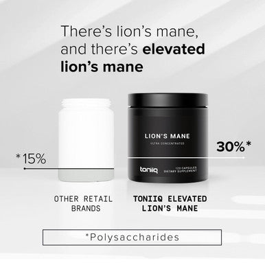 18,000mg 10x Concentrated Ultra High Strength Extract Made with Organic Lions Mane 30% Polysaccharides Highly Concentrated and Bioavailable 120 Veggie Capsules