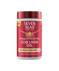 Cod Liver Oil Maximum Strength by Seven Seas, Omega-3 Supplement Supporting Brain, Heart, Vision, & Vitamin D for Immune System, Muscles & Bones, 60 Capsules