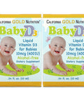 Baby Vitamin D3 By California Gold Nutrition - Liquid D3 Supplement For Babies, Vegetarian Friendly - Developmental Support - Alcohol & Gluten Free, Non-Gmo - 10 Mcg (400 Iu) - 0.34 Fl Oz (10 Ml), 2