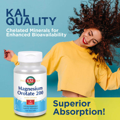 KAL - Magnesium Orotate, 200 mg, 60 Tablets