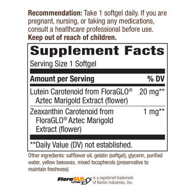 Nature's Way Lutein, Supports Eye Health*, 20 mg per Serving, 60 Softgels