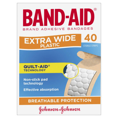 Band-Aid Extra Wide Plastic Strips 40 Pack