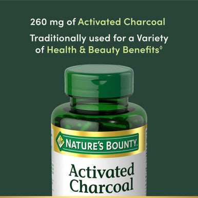 Nature's Bounty Activated Charcoal Dietary Supplement To Support A Healthy Lifestyle 260 Mg 100 Capsules