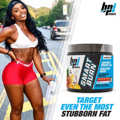 BPI Sports Smart burn Weight Loss, Burn Fat, Energy Carnitine, Cla, Green Tea, Caffeine, Theobromine, Dynamine for Men & Women No Artificial Colors Fruit Punch 25 Servings 4.4 oz