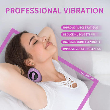 Heating Vibrating Peanut Massage Ball - 5 Intensity Levels & 1 Heat Mode - Foam Roller Double Lacrosse Ball - Deep Tissue Trigger Point Therapy - Handheld, Mobility, Rechargeable (Purple)