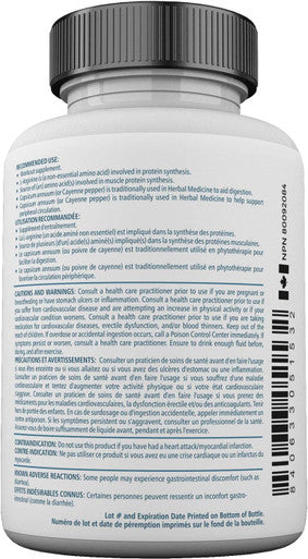 Mill Bay L-Arginine Amino Acid Supplement with L-Citrulline Workout Supplement. 100 Capsules (482mg).
