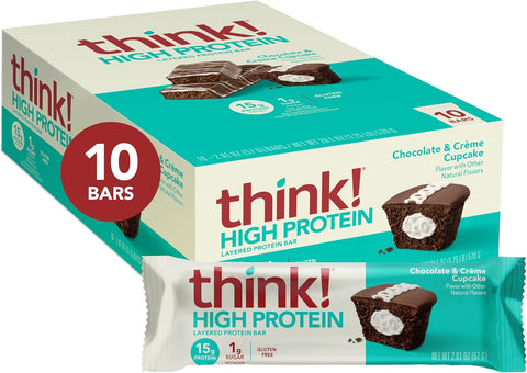 think! Protein Bars, High Protein Snacks, Gluten Free, Kosher Friendly,Variety Pack, Nutrition Bars, 2.1 Oz per Bar, 12 Count (Packaging May Vary)