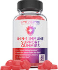 Atlantis Nutrition 8-In-1 Immune Support Gummies W/Elderberry - Immune Support Supplement W/Elderberry, Quercetin, Zinc & Vitamin C Gummies - Immunity Boosters For Adults & Kids - Delicious Elderberry Flavor - 60 Count