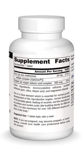 Source s OptiZinc Zinc Sulfate Complex & Dietary Supplement - 240 Tablets