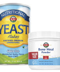 KAL Bone Meal Powder & Nutritional Yeast Bundle | Two Favorite Nutrition-Enhancing Products in One | 20 oz & 22 oz