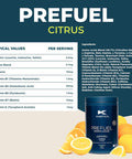 Kinetica PreFuel Pre Workout Supplement 5.7g Amino Acids & 2.2g BCAA's per Serving 30 Servings Citrus 300g
