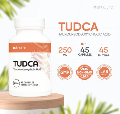 Nui Nutra TUDCA Supplement | 250mg | 45 Capsules | Tauroursodeoxycholic Acid - Liver and Bile Flow Support | Promotes Wellness in Gut & Kidneys | Digestion Support