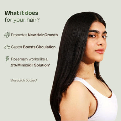Sacred Grove | Rosemary & Castor Hair Growth Oil | Stimulates The Roots For Hair Growth | Suited For All Hair Types & Age Groups | 100 Ml