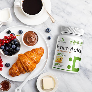 Deal Supplement Folic Acid 1000 Mcg (1 Mg), 500 Coconut Oil Softgels Bioavailable Prenatal Vitamins (Vitamin B9) ÃƒÂ¢Ã¢â€šÂ¬Ã¢â‚¬Å“ 1,667 Mcg Dfe ÃƒÂ¢Ã¢â€šÂ¬Ã¢â‚¬Å“ Easy To Swallow, Non-Gmo, & No Gluten