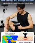 Deep Tissue Massage Gun With Heat Head, Handheld Muscle Massage Gun With Carry Case, Electric Muscle Massage Gun With 6 Replacements For Athletes Home Gym Gift, Fsa And Hsa Eligible