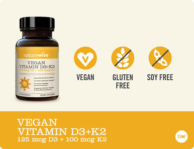 NatureWise Vitamin D3 K2 Supplement to Support Bone Health Vegan K2 D3 Vitamin Supplement with No Artificial Ingredients Vitamin D3 K2 Manufactured in The USA Vitamin K2 D360 Softgels