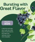 Yumvs Multivitamin Gummies With Iron - Grape Flavor - Vegetarian Kosher Multi Vitamins For Adults With Vitamin A C B6 B12 Biotin Zinc - No Calcium - Mens/Womens Multivitamin With Iron Gummy (60 Count)