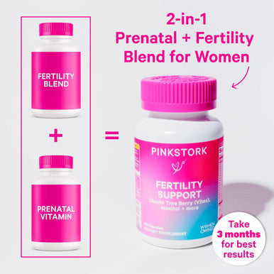 Pink Stork Fertility Bundle - Conception Tea and Supplements for Women Prenatal Vitamins with Ashwagandha Inositol Vitex and Folate to Help Support Hormone Balance for Women 2 Pack
