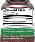 Amazing Nutrition Formulas Chelated Magnesium 250mg 180 Tablets Supplement | Non-GMO | Gluten | Made in USA